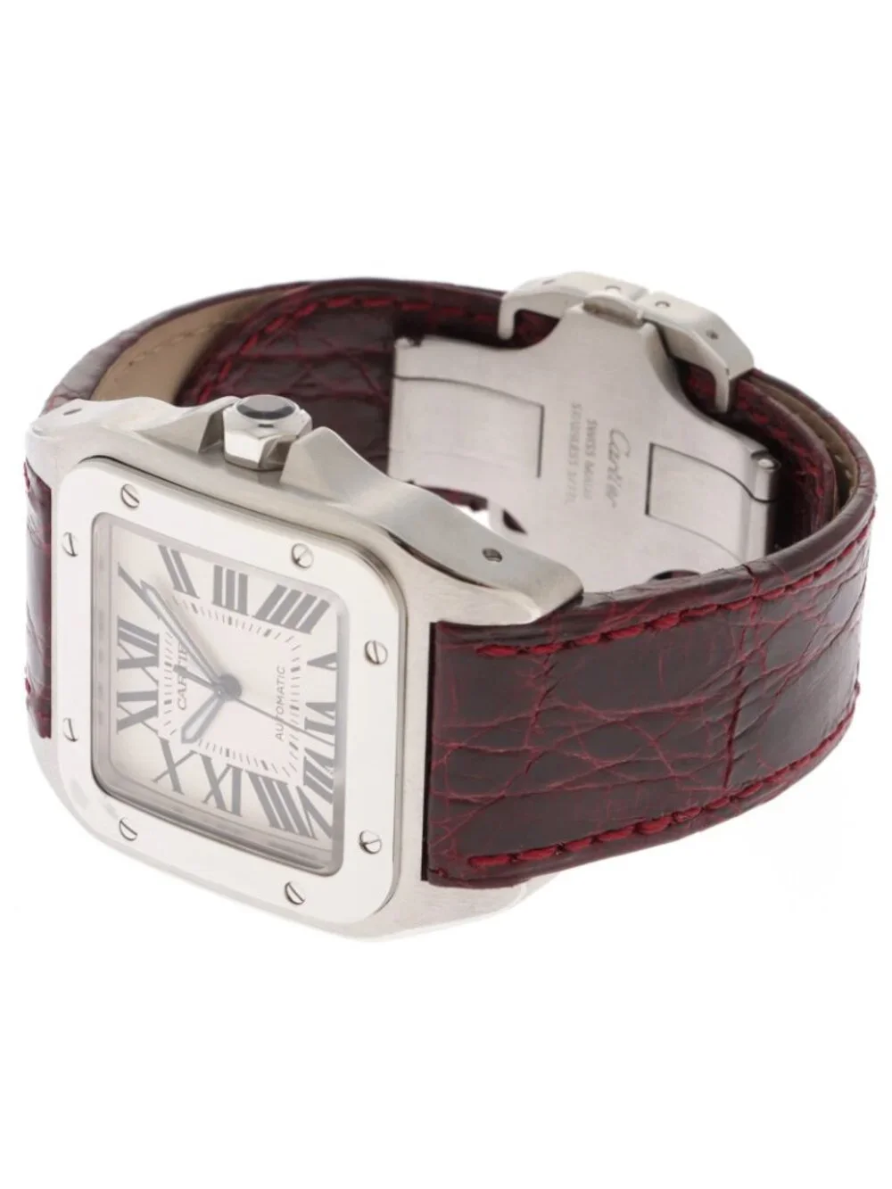 Cartier 100 LM Silver Watch Stainless Steel Automatic